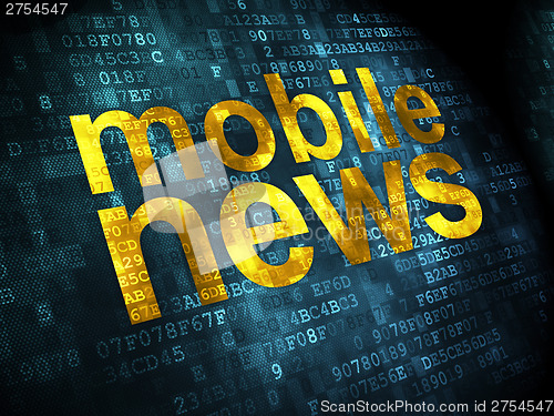 Image of News concept: Mobile News on digital background