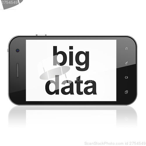 Image of Data concept: Big Data on smartphone