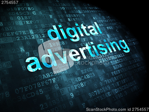 Image of Marketing concept: Digital Advertising on digital background