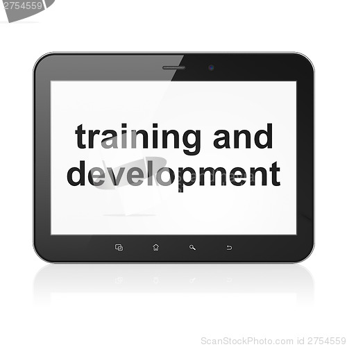 Image of Education concept: Training and Development on tablet pc compute