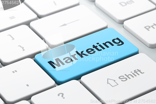 Image of Marketing concept: Marketing on computer keyboard background