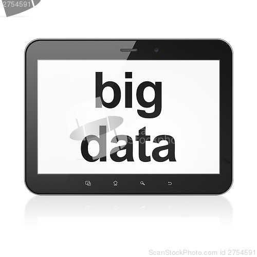 Image of Information concept: Big Data on tablet pc computer