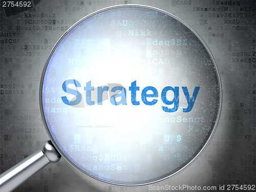 Image of Finance concept: Strategy with optical glass