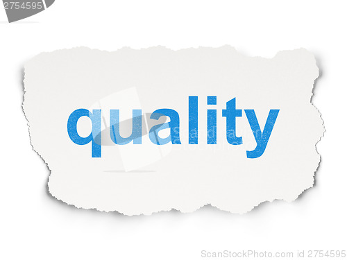 Image of Marketing concept: Quality on Paper background