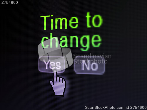 Image of Timeline concept: Time to Change on digital computer screen