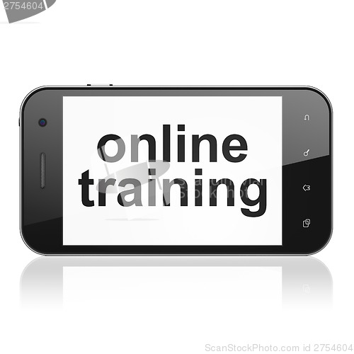 Image of Education concept: Online Training on smartphone