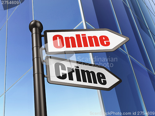 Image of Security concept: Online Crime on Building background
