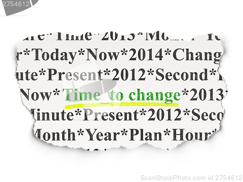 Image of Timeline concept: Time to Change on Paper background