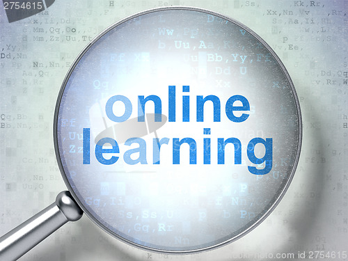 Image of Education concept: Online Learning with optical glass