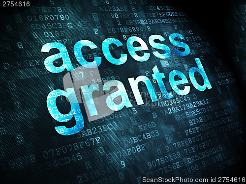 Image of Safety concept: Access Granted on digital background