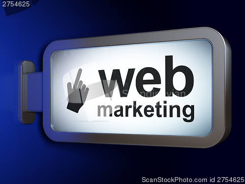 Image of Web development concept: Web Marketing and Mouse Cursor on billb