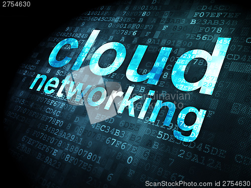 Image of Cloud computing concept: Cloud Networking on digital background