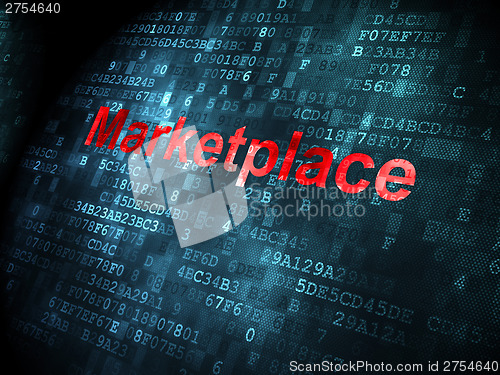 Image of Marketing concept: Marketplace on digital background