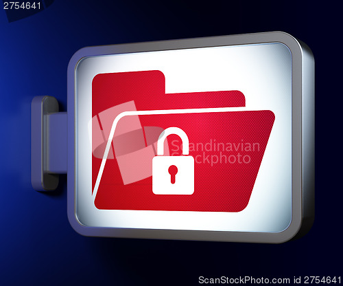 Image of Business concept: Folder With Lock on billboard background