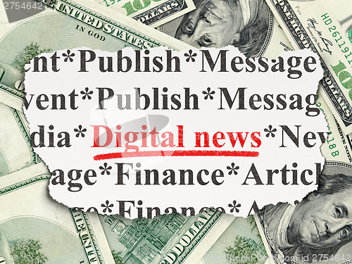Image of News concept: Digital News on Money background