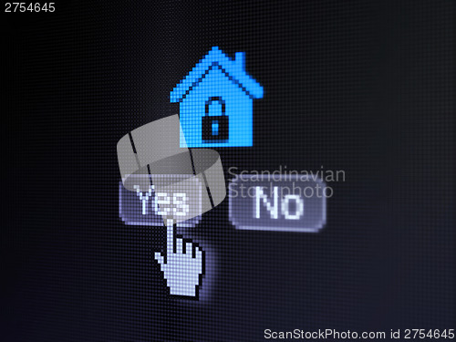 Image of Protection concept: Home on digital computer screen