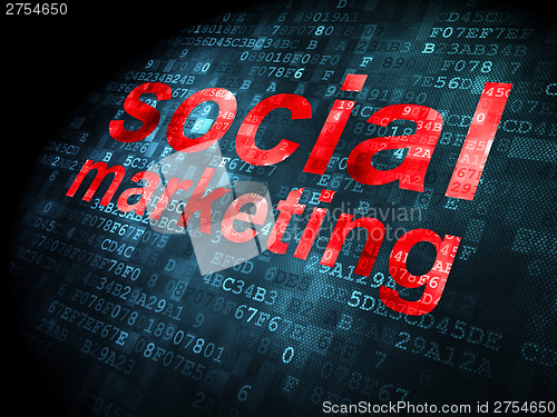 Image of Advertising concept: Social Marketing on digital background