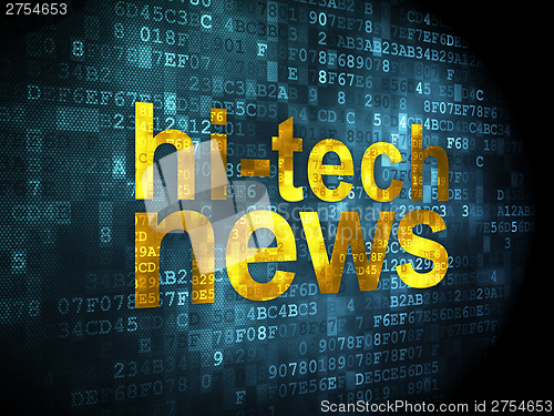 Image of News concept: Hi-tech News on digital background