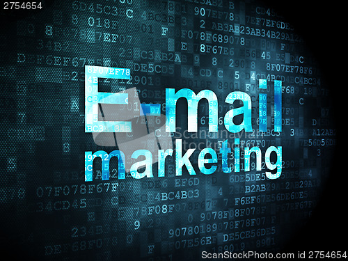 Image of Marketing concept: E-mail on digital background