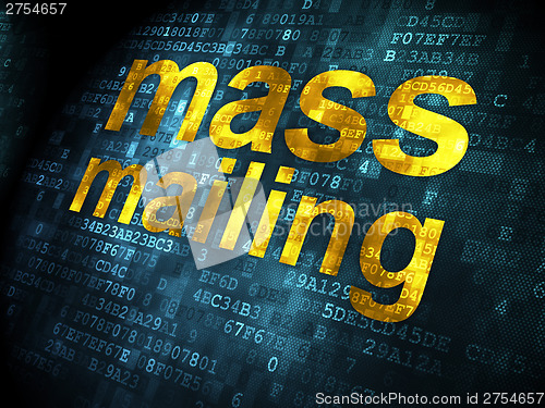 Image of Advertising concept: Mass Mailing on digital background