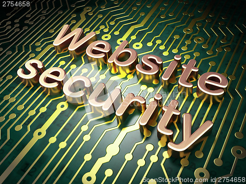 Image of Protection concept: Website Security on circuit board background