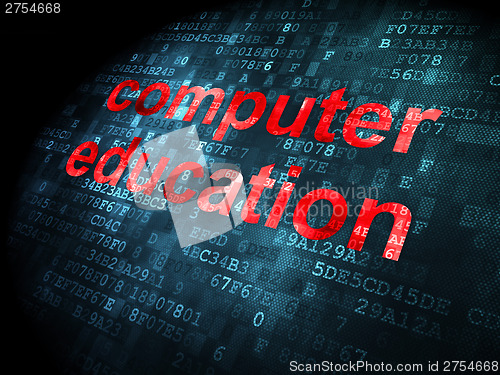 Image of Education concept: Computer Education on digital background