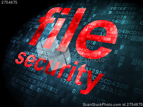 Image of Security concept: File Security on digital background