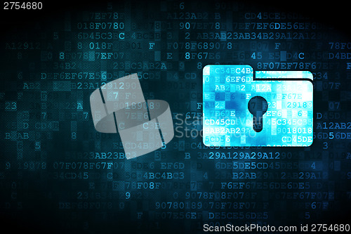 Image of Finance concept: Folder With Keyhole on digital background