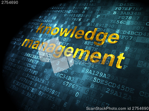 Image of Education concept: Knowledge Management on digital background