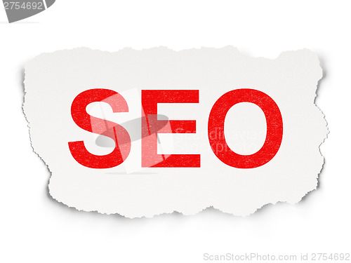 Image of Web design concept: SEO on Paper background