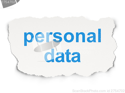 Image of Data concept: Personal Data on Paper background