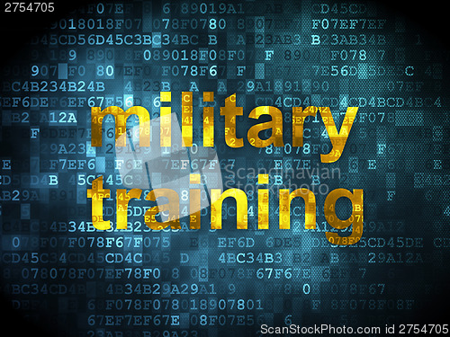 Image of Education concept: Military Training on digital background