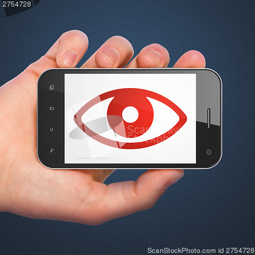 Image of Privacy concept: Eye on smartphone