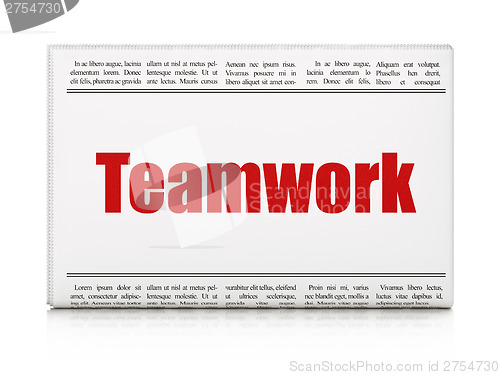 Image of Business news concept: newspaper headline Teamwork