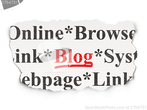 Image of Web development concept: Blog on Paper background