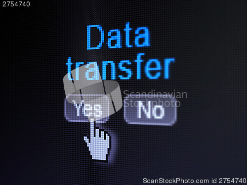 Image of Information concept: Data Transfer on digital computer screen