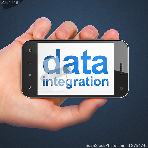 Image of Information concept: Data Integration on smartphone