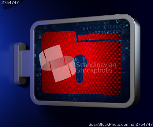 Image of Business concept: Folder With Keyhole on billboard background