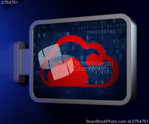 Image of Cloud computing concept: Cloud on billboard background