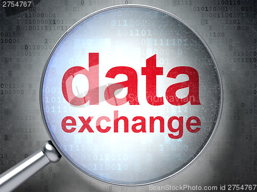 Image of Information concept: Data Exchange with optical glass