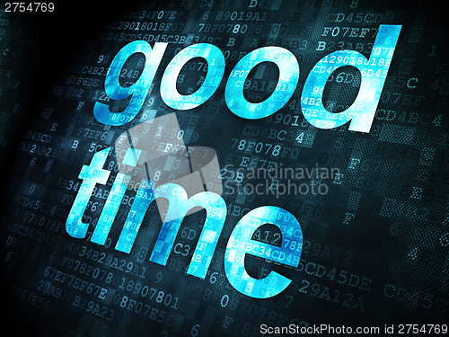 Image of Timeline concept: Good Time on digital background