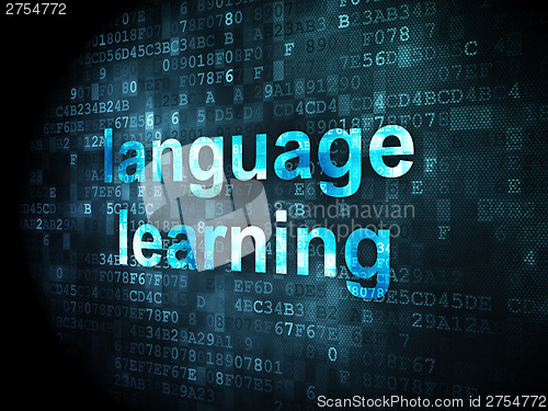 Image of Education concept: Language Learning on digital background