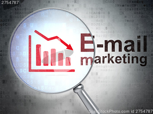 Image of Advertising concept: Decline Graph and E-mail Marketing with opt