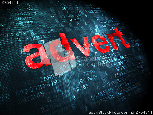 Image of Advertising concept: Advert on digital background