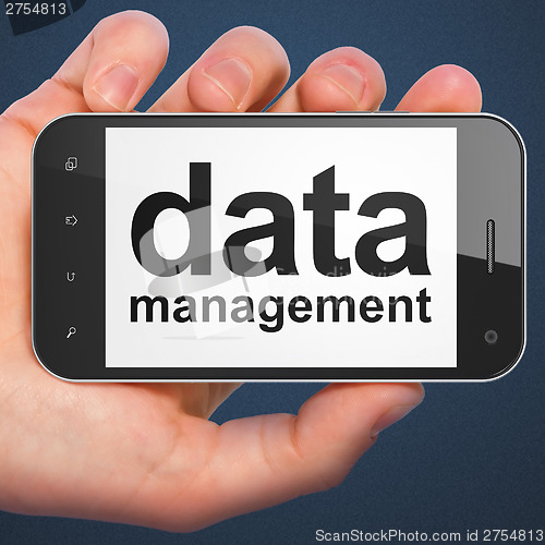 Image of Data concept: Data Management on smartphone