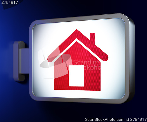 Image of Security concept: Home on billboard background