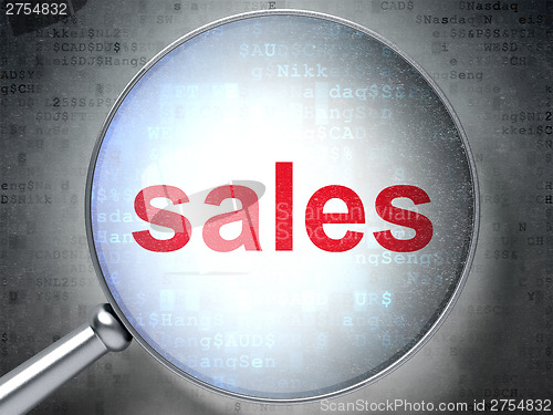 Image of Advertising concept: Sales with optical glass