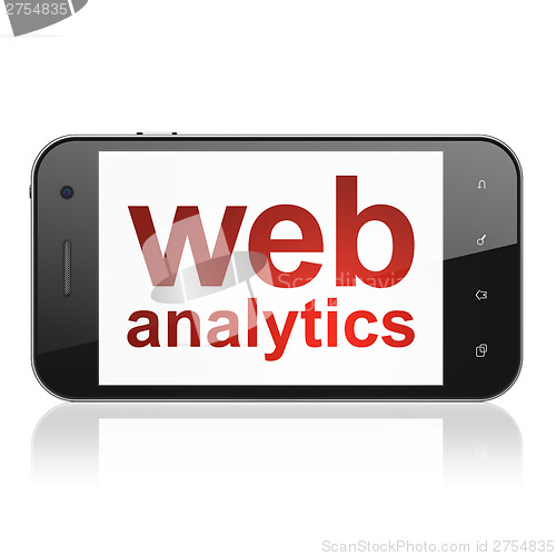 Image of Web design concept: Web Analytics on smartphone