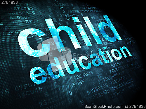 Image of Education concept: Child Education on digital background