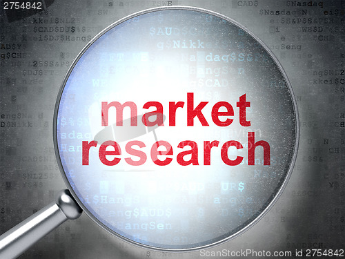 Image of Advertising concept: Market Research with optical glass